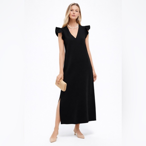 Tuckernuck Dresses & Skirts - TUCKERNUCK POMANDER PLACE Black Flutter Sleeve Miko Dress Maxi Size XXL $168